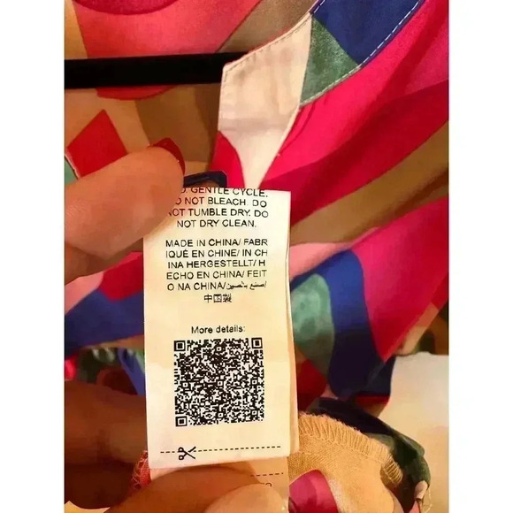 Emory Rose Puffed Sleeve Colorful Patchwork Print Dress‎ Women’s Size Small - Picture 6 of 7